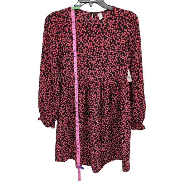 BP Black Graphic Blooms Long Sleeve Dress Size 2XSmall - Picture 5 of 11